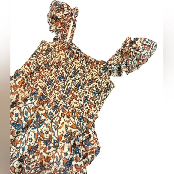 Anthropologie Love The Label Smocked Bust Tiered Bouquet Maxi Dress Size Large
