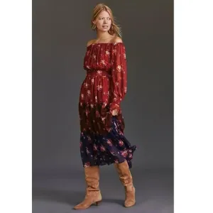 Anthropologie Off The Shoulder Maxi Dress XS NWT