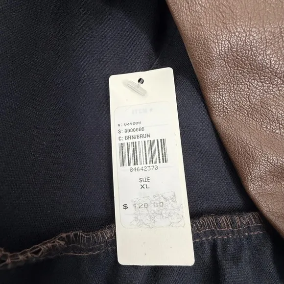 Anthropologie The Somerset Mini Skirt Faux Leather Edition Brown Size XL