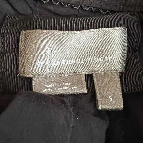 Anthropologie Women’s Tiered Puff Sleeve Square Neck Black Maxi Prairie Dress S
