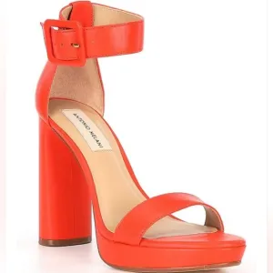 Antonio Melani sandals 8.5 red coral leather Caci strappy heels platform new$118