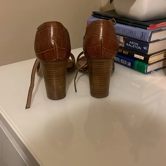 APC Brown Leather and Wooden Heels