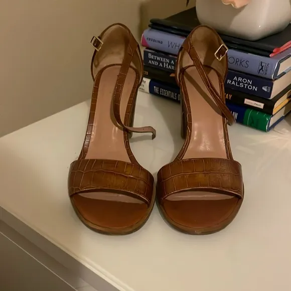 APC Brown Leather and Wooden Heels