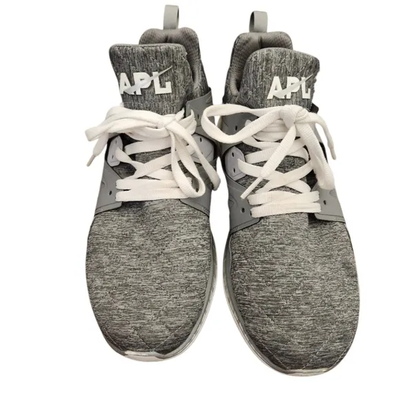APL Athletic Propulsion Labs Ascend Quilted Gray &amp; White Sneakers Women SZ 10