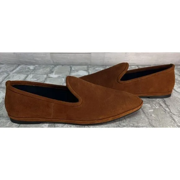 Aquatalia 456857 Size‎ 8 Brown Suede Made In Italy Ballet Flat Loafers NWT