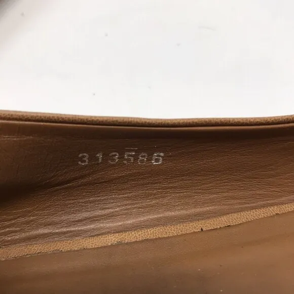Aquatalia Brown Leather Slip on Round Toe Flats Shoes Women's Size 10.5 Italy