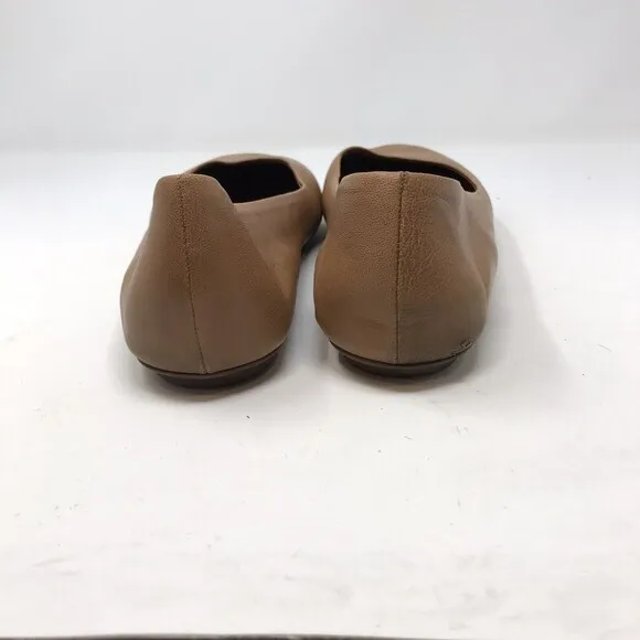 Aquatalia Brown Leather Slip on Round Toe Flats Shoes Women's Size 10.5 Italy