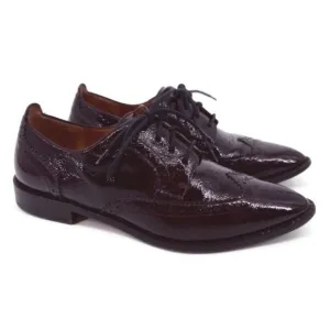 Aquatalia Gwen Naplak Oxford Shoes Burgundy Wine Sz 6.5