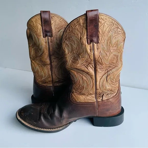 ARIAT 10010287 Leather Heritage Crepe Brown Cowboy Western Boots Size 9.5 D