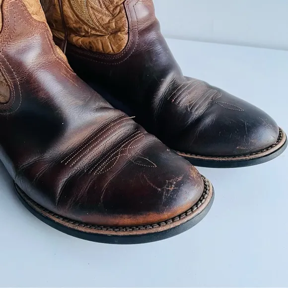 ARIAT 10010287 Leather Heritage Crepe Brown Cowboy Western Boots Size 9.5 D