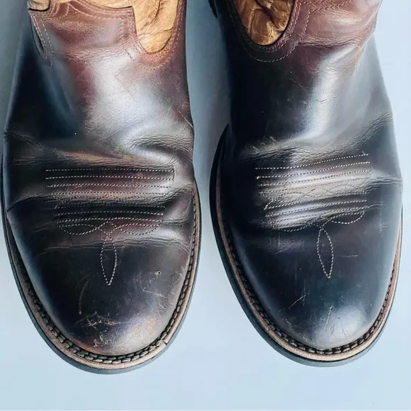 ARIAT 10010287 Leather Heritage Crepe Brown Cowboy Western Boots Size 9.5 D