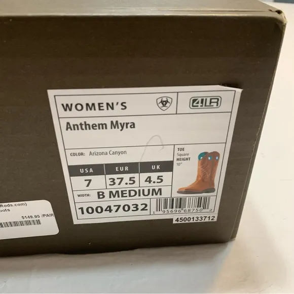 Ariat Anthem Myra Western Boots Brown Womens 7 New