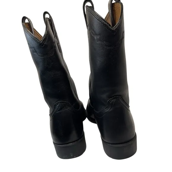 Ariat Black Leather Boots Heritage Roper Style 35501 Size Men’s 9.5  D
