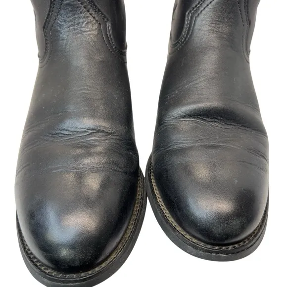 Ariat Black Leather Boots Heritage Roper Style 35501 Size Men’s 9.5  D