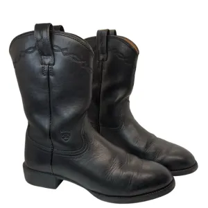 Ariat Black Leather Boots Heritage Roper Style 35501 Size Men’s 9.5  D