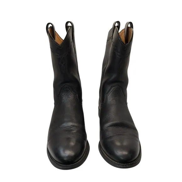 Ariat Black Leather Boots Heritage Roper Style 35501 Size Men’s 9.5  D