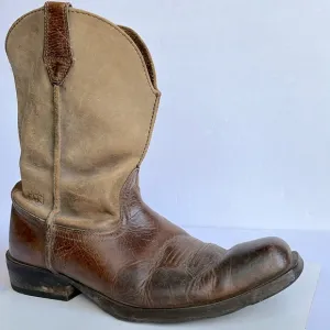 Ariat Cowboy Boots Square Toe Leather Rambler Western Boots Size 10.5 D