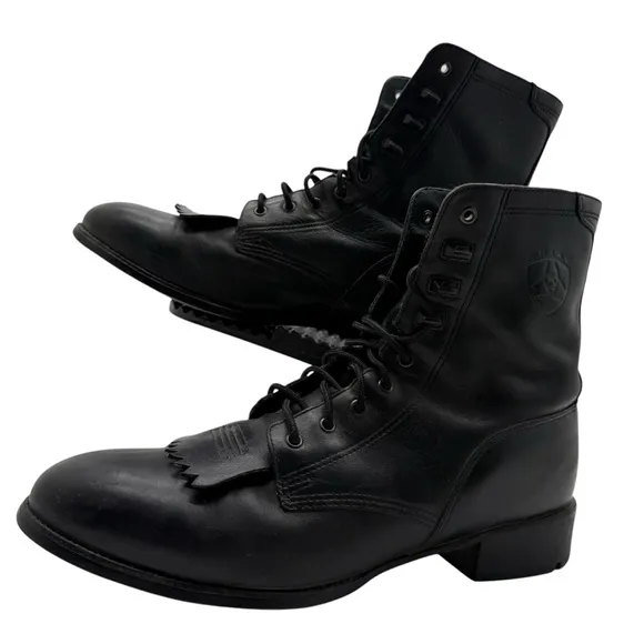 Ariat Heritage Lacer Boots Mens 11.5 Black Leather Western Cowboy Work 32501