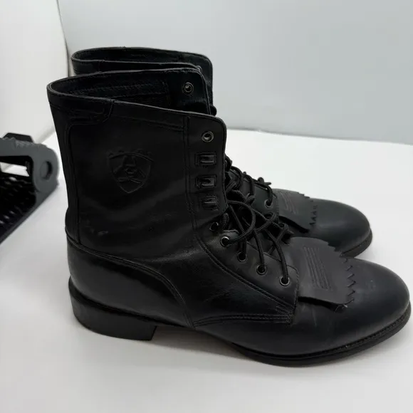 Ariat Heritage Lacer Boots Mens 11.5 Black Leather Western Cowboy Work 32501