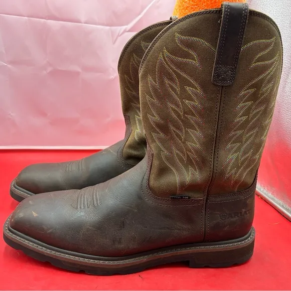 Ariat men 14 steel toe cowboy work boots