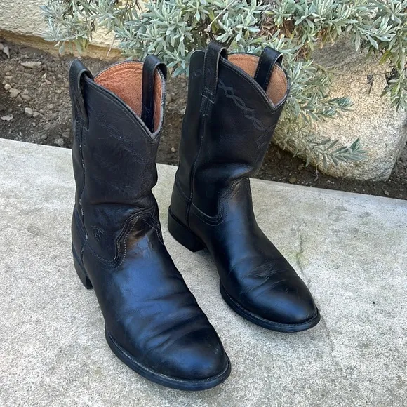 Ariat Men's Heritage Roper Black Leather Western Boots Size 10.5