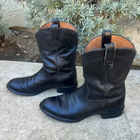 Ariat Men's Heritage Roper Black Leather Western Boots Size 10.5