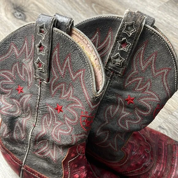 Ariat Red and Gray Cowboy Boots