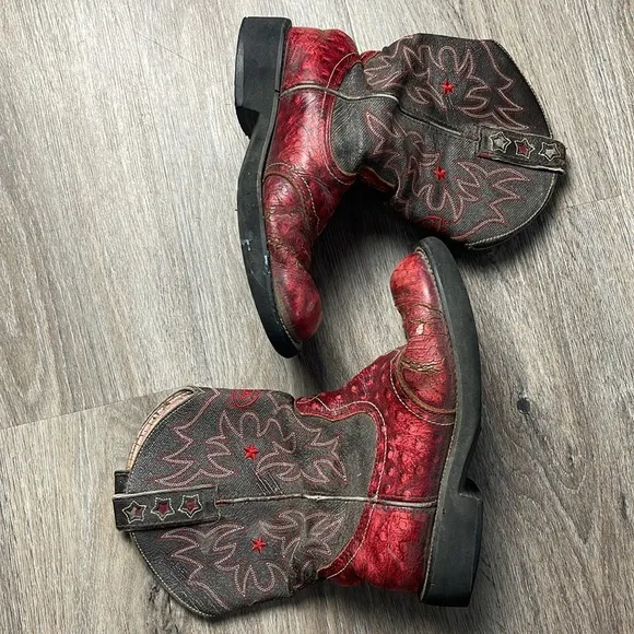 Ariat Red and Gray Cowboy Boots