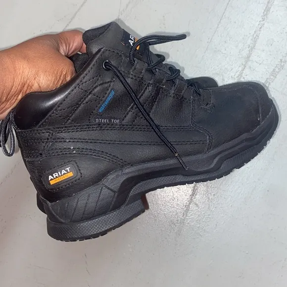 Ariat Work steel toe waterproof Black Boots men’s 7.5 great condition