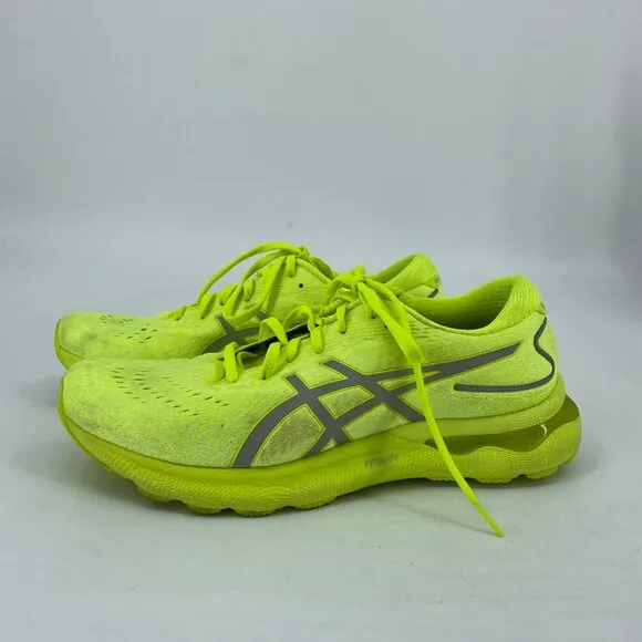Asics Green Neon Textile Sneakers | Lace-Up Athletic Shoes