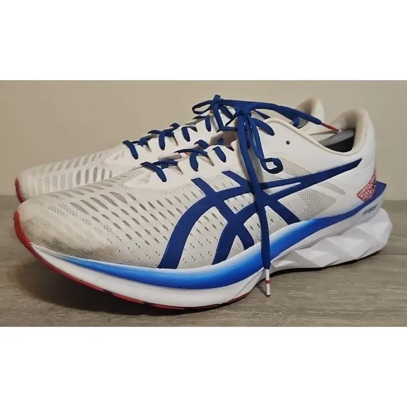 Asics Novablast Mens Size 13 Blue White London Running Sneakers Shoes 1011B119