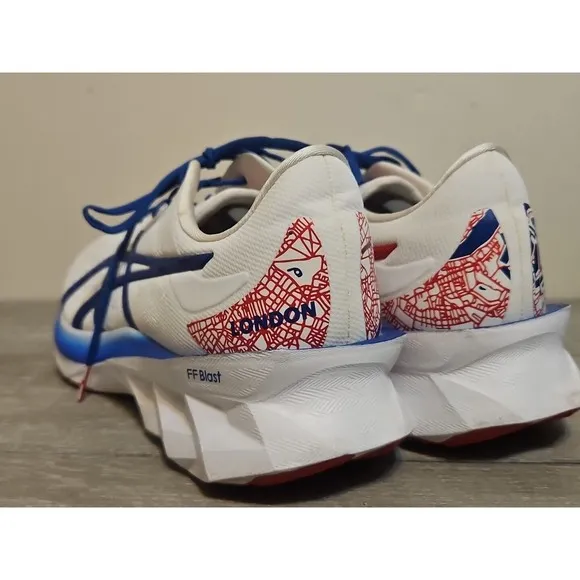 Asics Novablast Mens Size 13 Blue White London Running Sneakers Shoes 1011B119