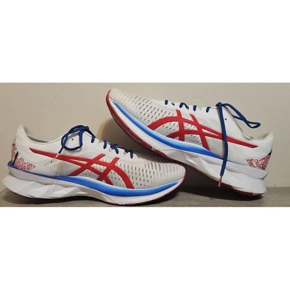 Asics Novablast Mens Size 13 Blue White London Running Sneakers Shoes 1011B119