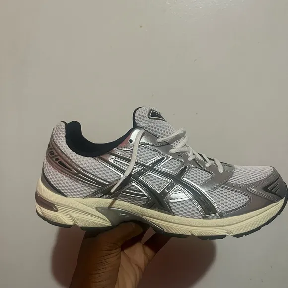 ASICS White and Silver Running Shoes