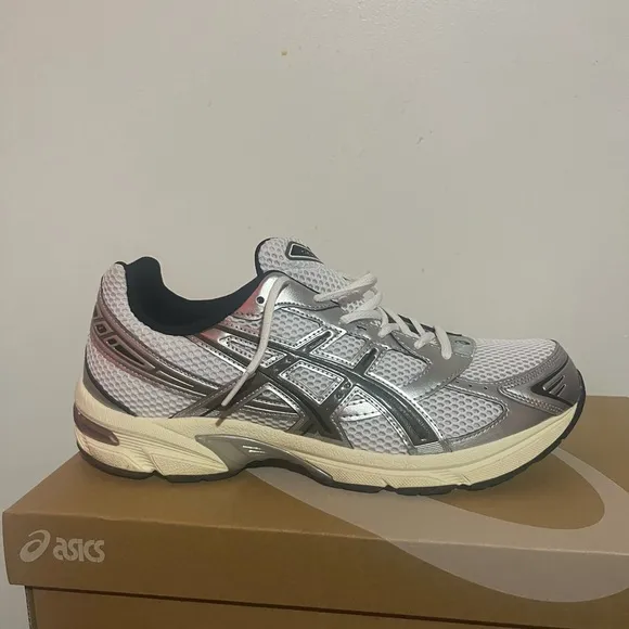ASICS White and Silver Running Shoes
