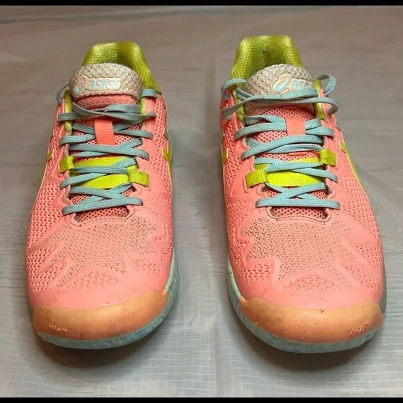 Asics Women’s Gel-Resolution Sneakers Coral/Sour Yuzu Colorful Sneakers Sz 9.5