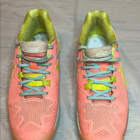 Asics Women’s Gel-Resolution Sneakers Coral/Sour Yuzu Colorful Sneakers Sz 9.5