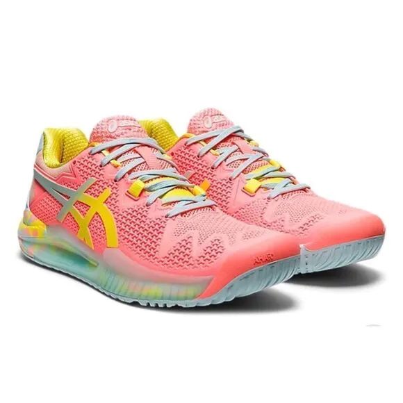 Asics Women’s Gel-Resolution Sneakers Coral/Sour Yuzu Colorful Sneakers Sz 9.5