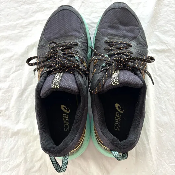 Asics Women's GEL-VENTURE 7 Trail Running Shoes black turquoise SZ 10 Worn 1X