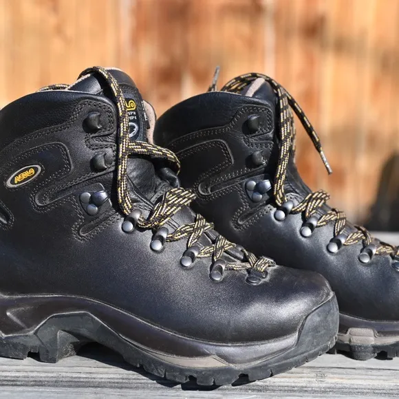 Asolo Black Lace Up Boots with Rugged Soles