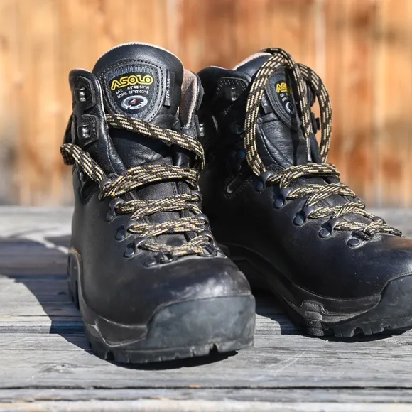 Asolo Black Lace Up Boots with Rugged Soles