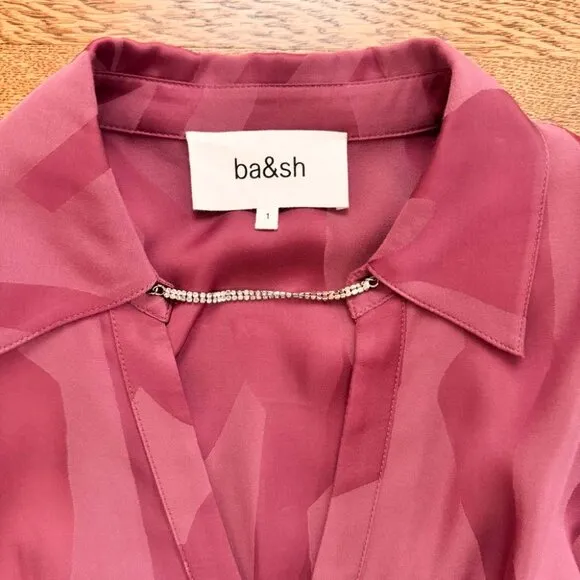 ba&amp;sh BASH Mini Silk Shirt Dress (NWOT) Size 1 (Small)