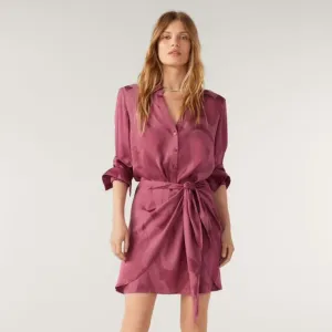 ba&amp;sh BASH Mini Silk Shirt Dress (NWOT) Size 1 (Small)