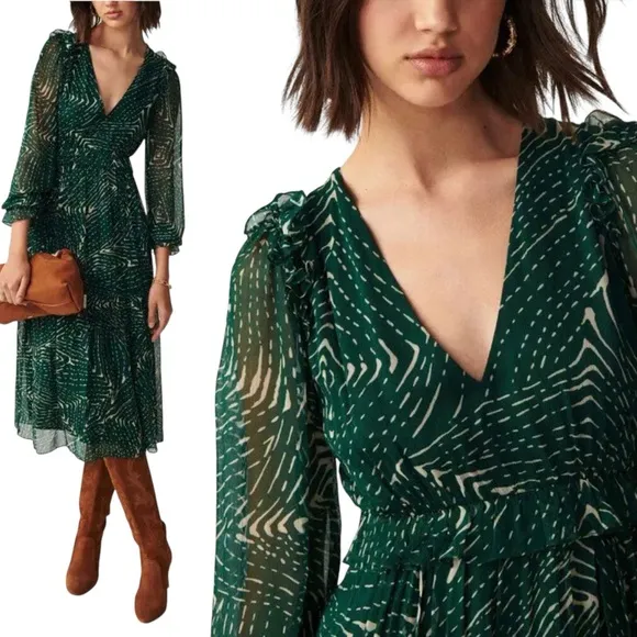 BA&amp;SH Gabriela Robe Midi Dress