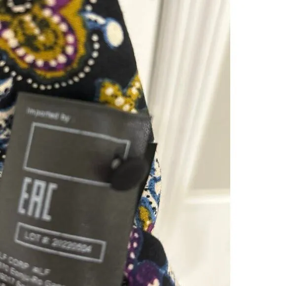 ba&amp;sh NWT Volver Floral Noir Black Babydoll Mini Dress Size Large US 8