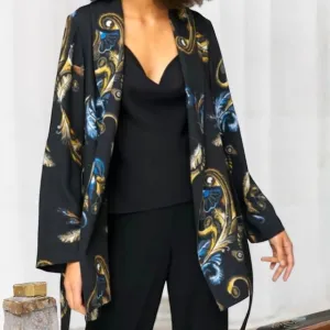 Babaton - Aritzia Black Floral Quincey Jacket