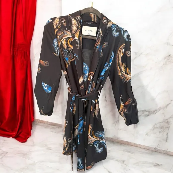 Babaton - Aritzia Black Floral Quincey Jacket