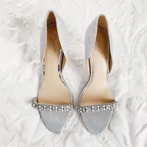 Badgley Mischka Dayana Silver Heels Size 11 New