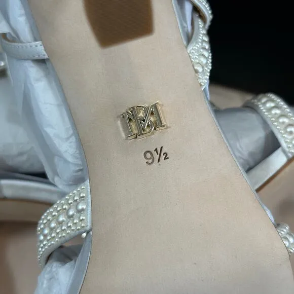 Badgley Mischka Women's Brynlee Satin Bejeweled Strappy Sandals Heels Size 9.5