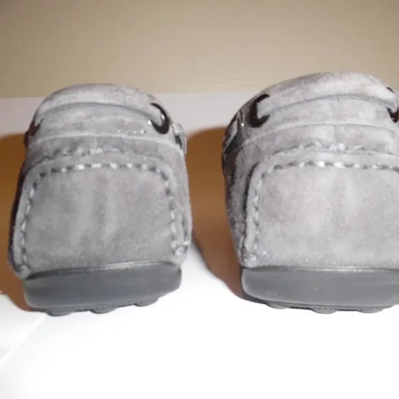Baldinini Shearling Sheepskin Suede‎ Fur Moccasins Shoes Slip On Loafers